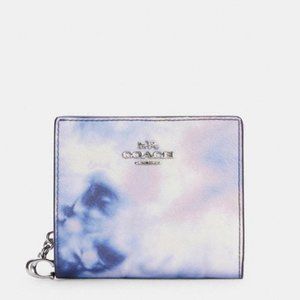 Coach C4532 Snap Wallet With Tie Dye Print Purple / Pink Multi